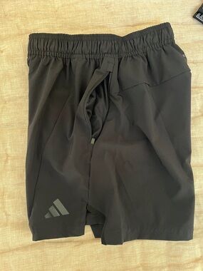 adidas Black Performance Running Shorts with Reflective Logo
